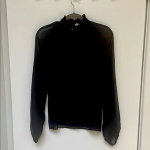 Joie Smocked Long Sleeve sheer blouse